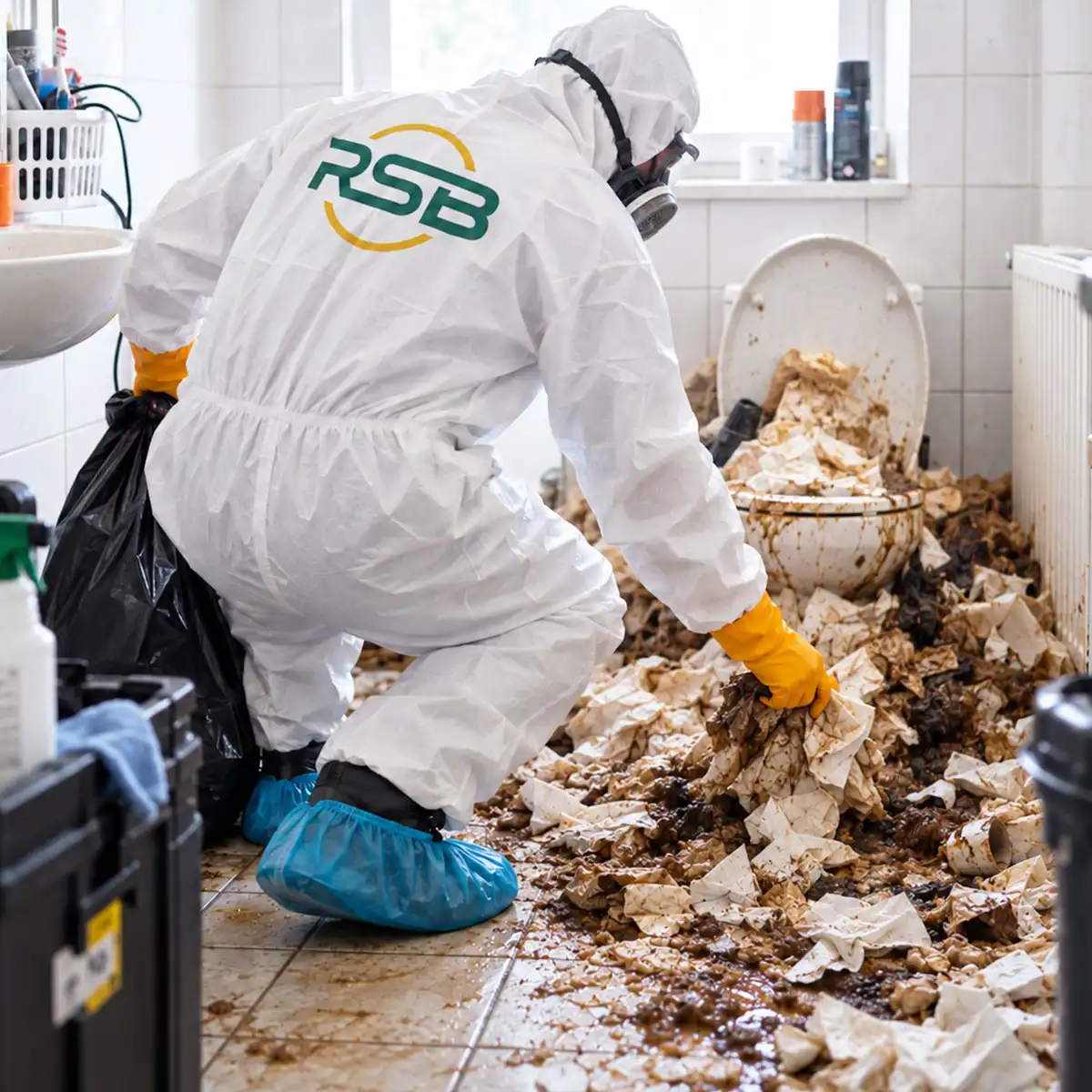 Toilette komplett mit Fäkalien voll